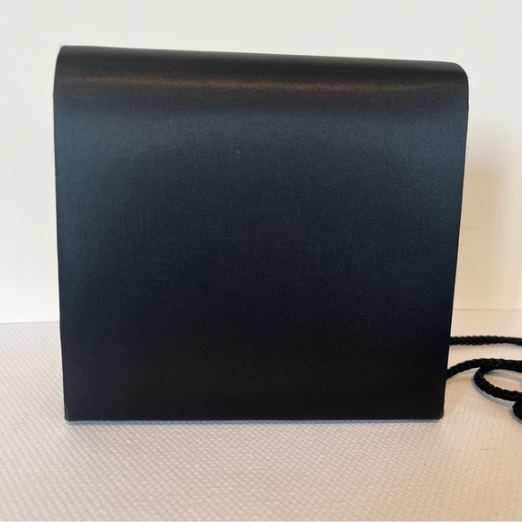 Bechamel Black Satin Evening Purse Snap Closure Mirror Rope Style Shoulder Strap - Picture 3 of 8